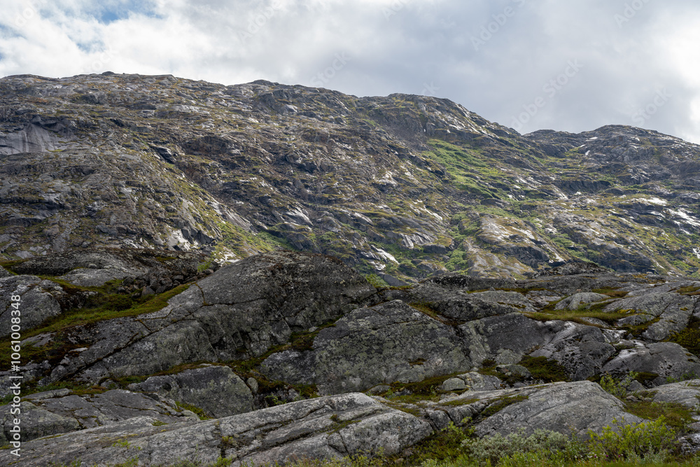 Rocks at Norway at Bjornfjell Customs on border of Norway and Sweden Rocks at Norway at Bjornfjell Customs on border of Norway and Sweden