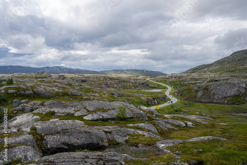 Rocks at Norway at Bjornfjell Customs on border of Norway and Sweden photo