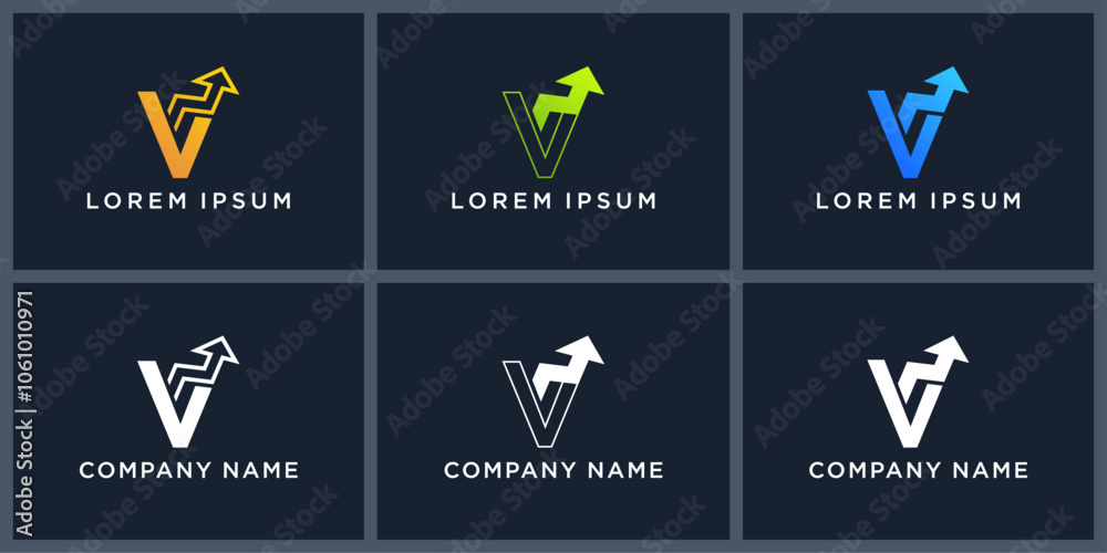 Vector set letter V trade logo design Vector set letter V trade logo design