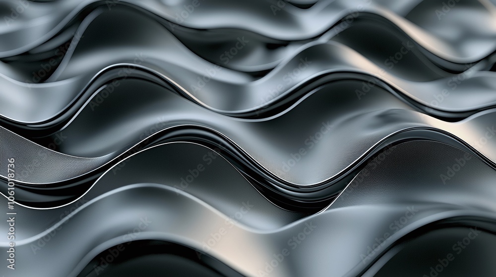 Abstract Wave Pattern in Metallic Blue Tones Abstract Wave Pattern in Metallic Blue Tones