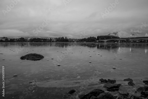 raining on fuji mountain lake kagaguchiko japan