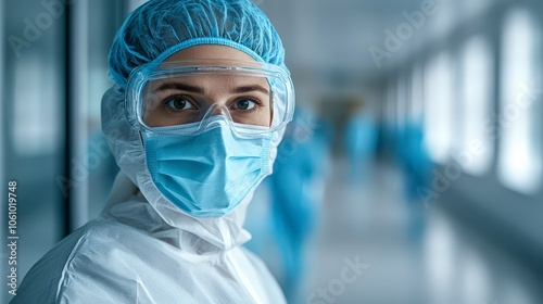 Healthcare Worker in PPE at Medical Facility