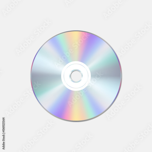 Realistic CD, DVD, Blu-ray vector design template isolated on white background.