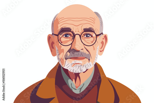 Business headshot of old man isolated illustration