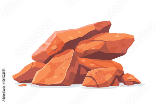 flat rocks set isolated illustration