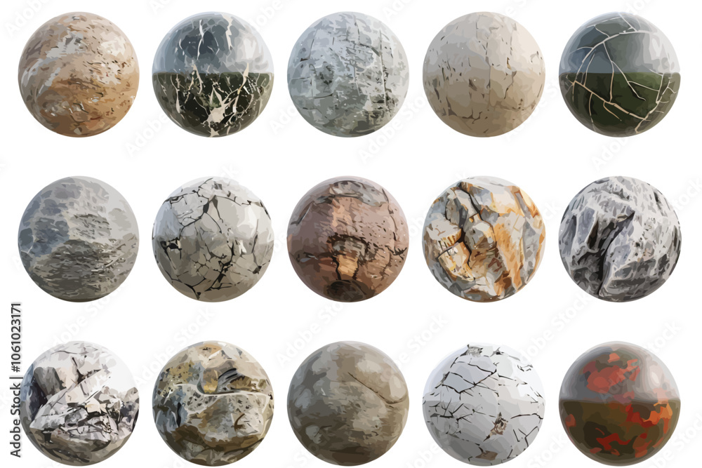 rock textured spheres isolated isolated illustration rock textured spheres isolated isolated illustration