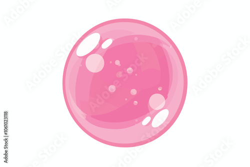 Pink bubblegum bubble isolated illustration