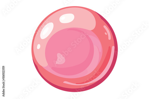 Pink bubblegum bubble isolated illustration