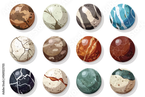 stone textured spheres isolated isolated illustration