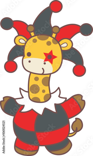 Halloween set Vector Stock Illustrations of Baby Giraffe.
Cute giraffe animals with halloween theme.