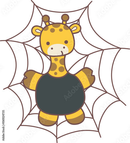 Halloween set Vector Stock Illustrations of Baby Giraffe.
Cute giraffe animals with halloween theme.