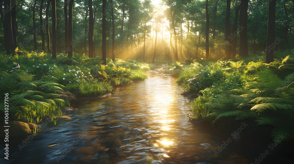 Obraz premium The Vibrant Forest of Life: A Celebration of Nature's Joyful Vitality and Colorful Ecosystem