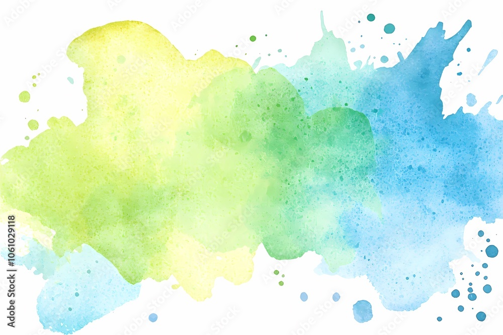 Obraz premium Soft Blue and Green Watercolor Gradients Abstract Design