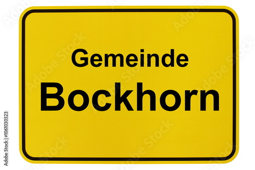 Illustration eines Ortsschildes der Gemeinde Bockhorn in Niedersachsen photo