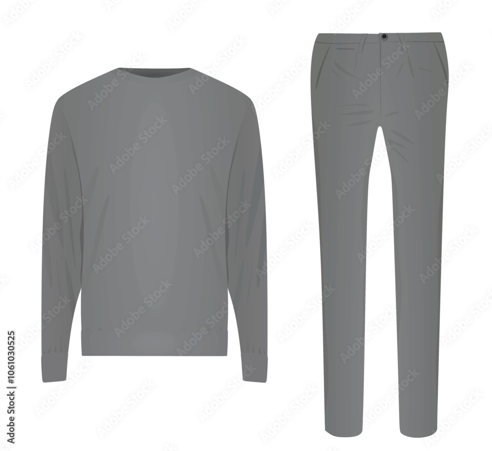 Knit jumper and pants. vector illustration Knit jumper and pants. vector illustration