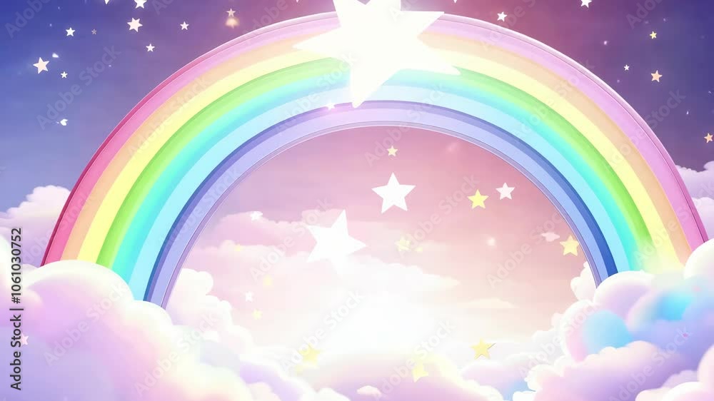 Colorful Rainbow in Fantasy Cloudy Sky Colorful Rainbow in Fantasy Cloudy Sky