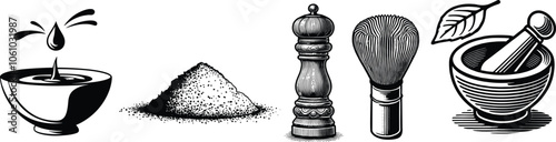 Collection of herbal symbol, medical concept, vector illustration.