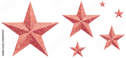 ÉTOILE ROUGE PAILLETÉE EN RELIEF