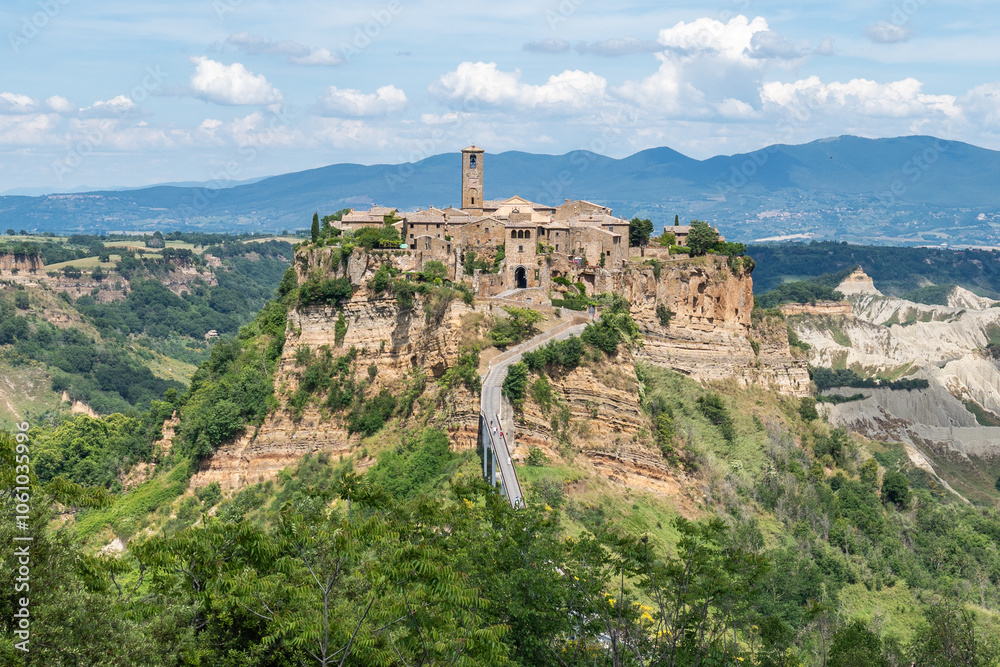 Fototapeta premium Castle in the sky, Civita di Bagnoregio in Tuscany Italy