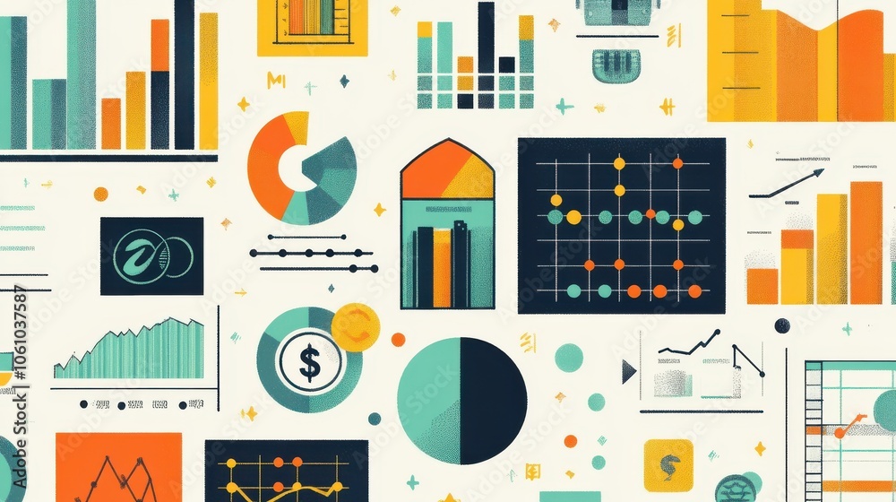 Infographic-style illustration showing various investment options, featuring vibrant charts and engaging icons for easy understanding. Infographic-style illustration showing various investment options, featuring vibrant charts and engaging icons for easy understanding.