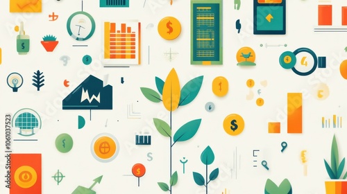 Infographic-style design showcasing key investment tips, using engaging icons and clear visuals to convey essential strategies.