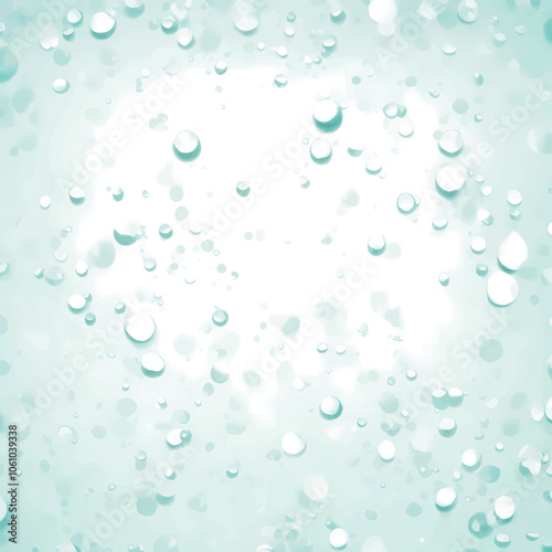 Cosmetic Essence, Liquid bubble, Molecule inside Liquid Bubble on water background