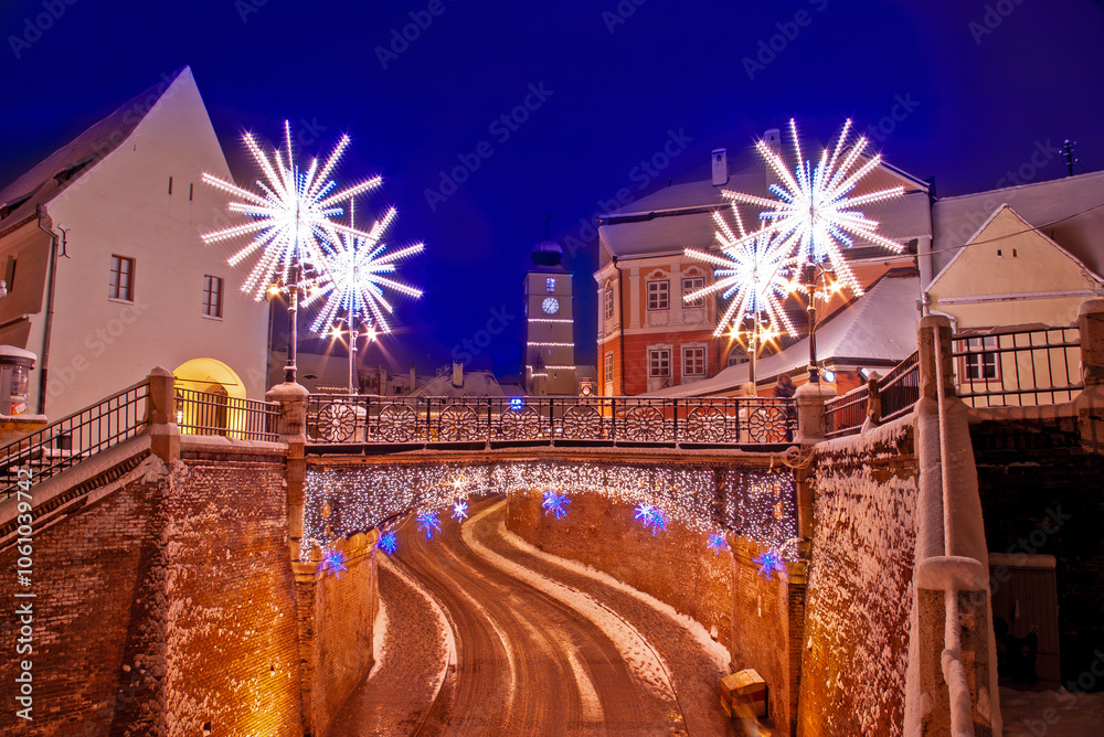 Sibiu; Transylvania, Romania in winter