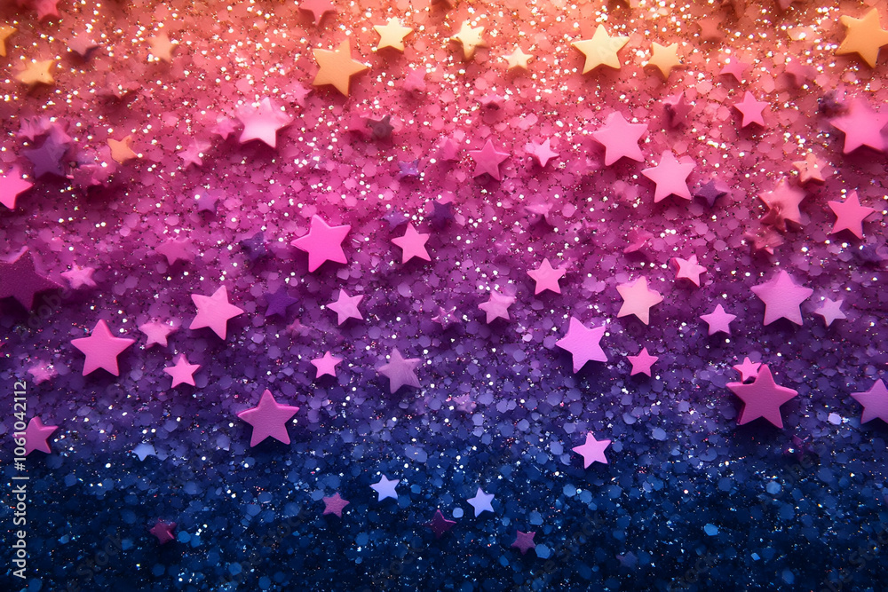A vibrant gradient background featuring colorful glitter and star shapes, creating a whimsical and magical atmosphere. A vibrant gradient background featuring colorful glitter and star shapes, creating a whimsical and magical atmosphere.