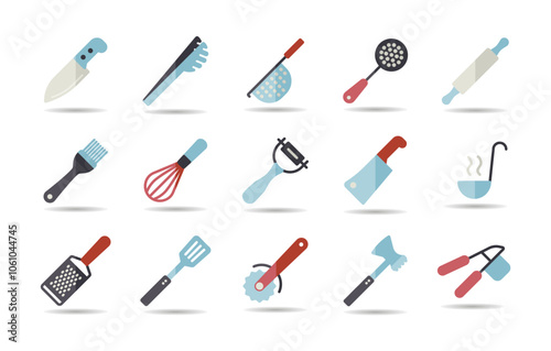 Kitchenware and kitchen vector icon set
