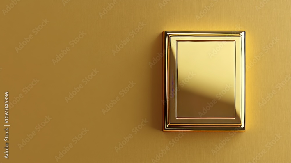 Golden luxury light switch, isolated.