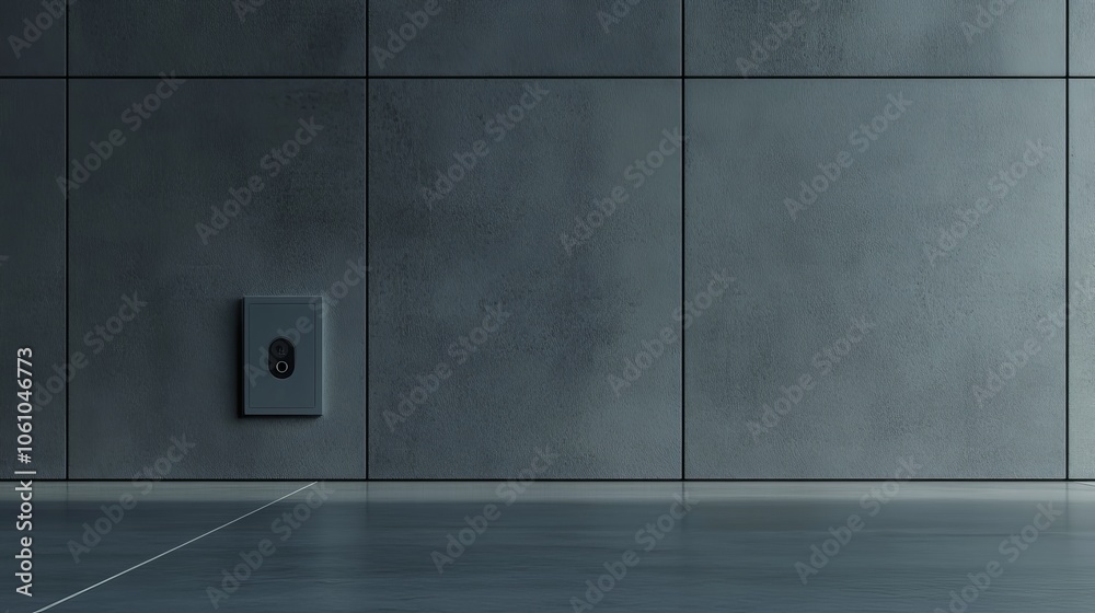 Stylish gray Euro power outlet on wall. - Stylish gray Euro power outlet on wall. -