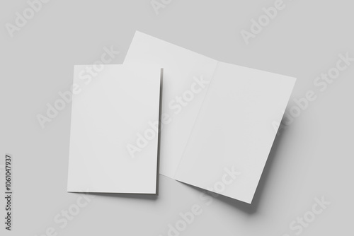 Blank a4 bifold Brochure white
