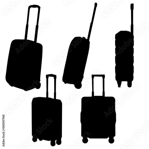 Vector Silhouette Set of Suitcases