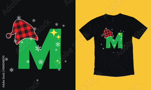 M christmas t shirt design free template , santa clause, wine mas