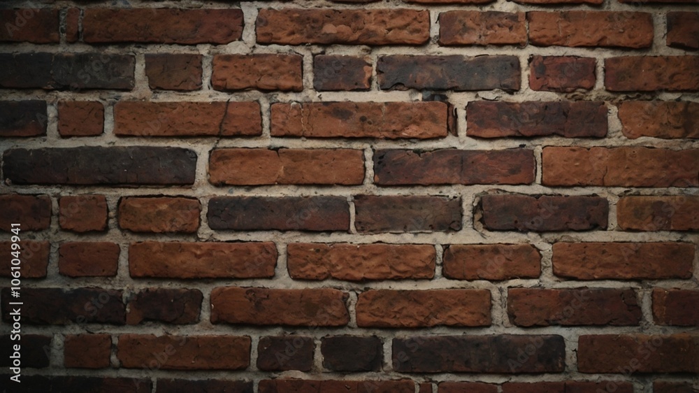 Old wall background showcasing stained aged bricks, exhibiting various hues of deep browns, rusty reds, and weathered grays, reflecting years of wear and tear, rich texture and history, evocative of t Old wall background showcasing stained aged bricks, exhibiting various hues of deep browns, rusty reds, and weathered grays, reflecting years of wear and tear, rich texture and history, evocative of t