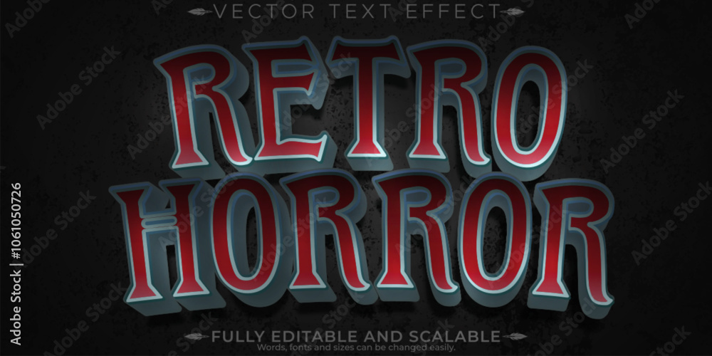 Fototapeta premium Horror movie text effect, editable vintage and scary text style