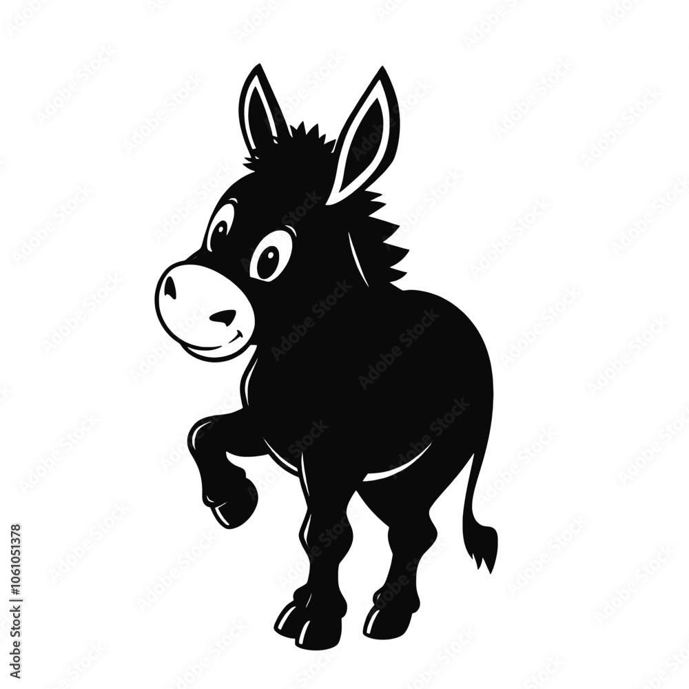 a black and white silhouette of a donkey a black and white silhouette of a donkey
