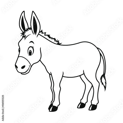 a black and white silhouette of a donkey