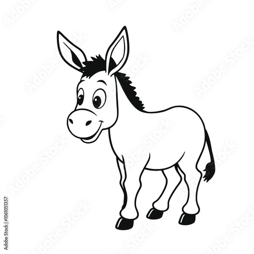 a black and white silhouette of a donkey