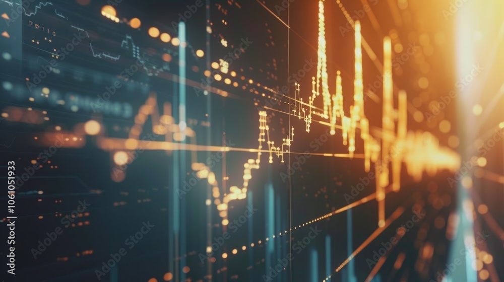 Obraz premium Analysis and financial chart technology concept. Stock market analytics with graphical interface.