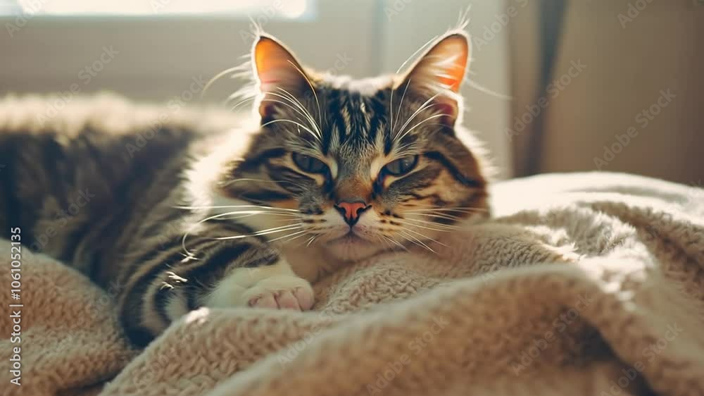 Seamless cozy background Cute lounging virtual cat blanket looking looping animation 4k time-lapse video content Generated soft kitten pet animal felino fur domestic tabby eye white sleeping sleep be Seamless cozy background Cute lounging virtual cat blanket looking looping animation 4k time-lapse video content Generated soft kitten pet animal felino fur domestic tabby eye white sleeping sleep be