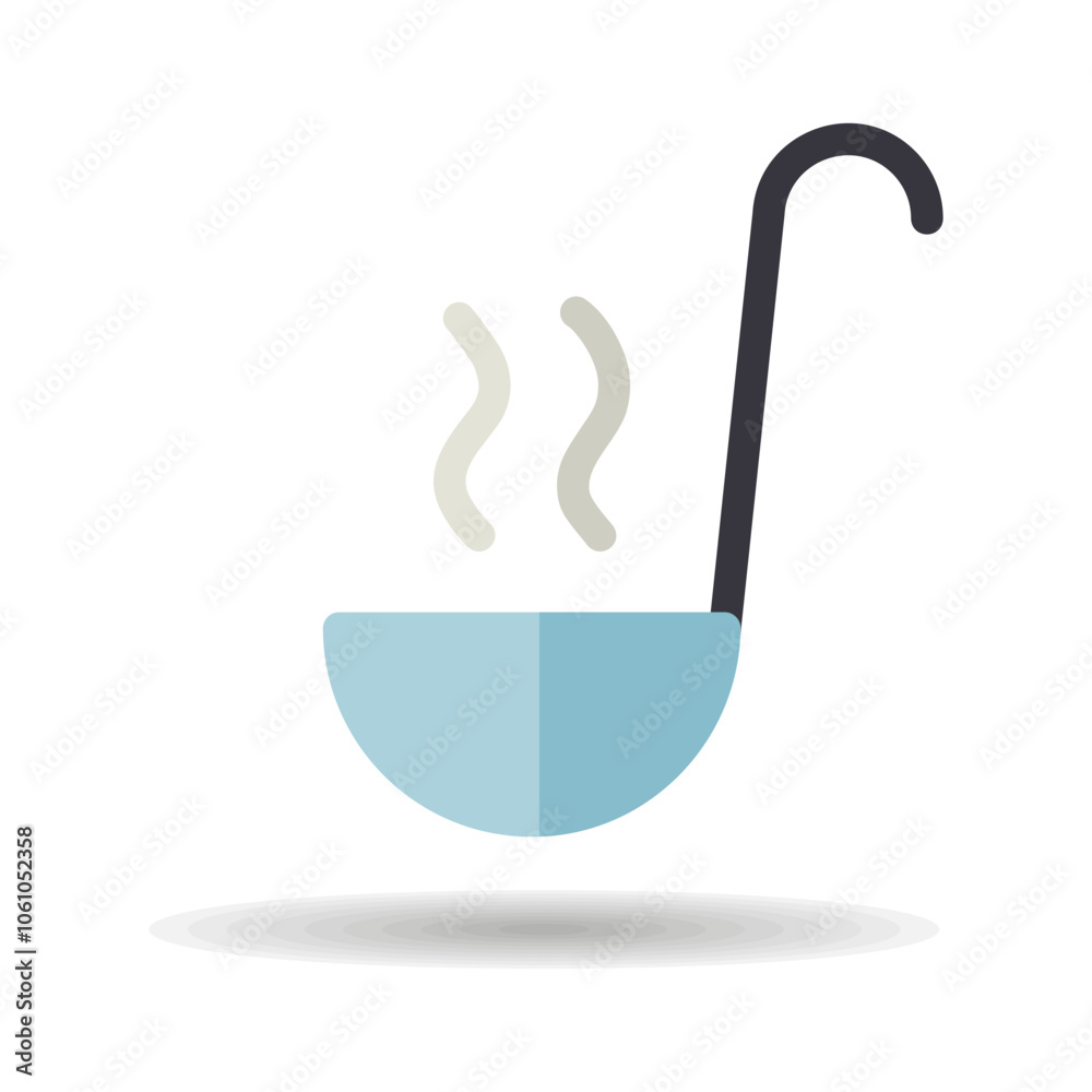Soup ladle vector icon. Kitchen appliance
