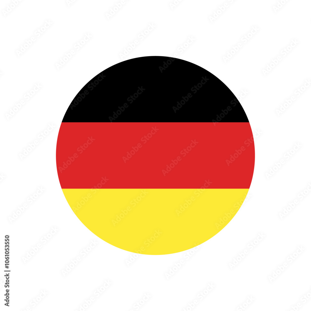 Germany flag icon. The country sign. Round shape. Isolated on a white background. Vector image. Germany flag icon. The country sign. Round shape. Isolated on a white background. Vector image.