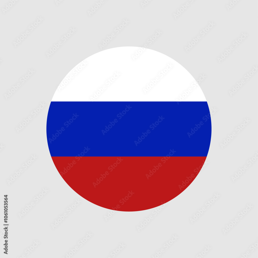 Russia flag icon. The country sign. Round shape. Vector image. Russia flag icon. The country sign. Round shape. Vector image.