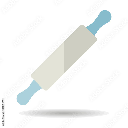 Wooden rolling pin plunger vector icon