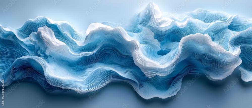 Abstract waves in blue and white, resembling flowing water or clouds. Abstract waves in blue and white, resembling flowing water or clouds.