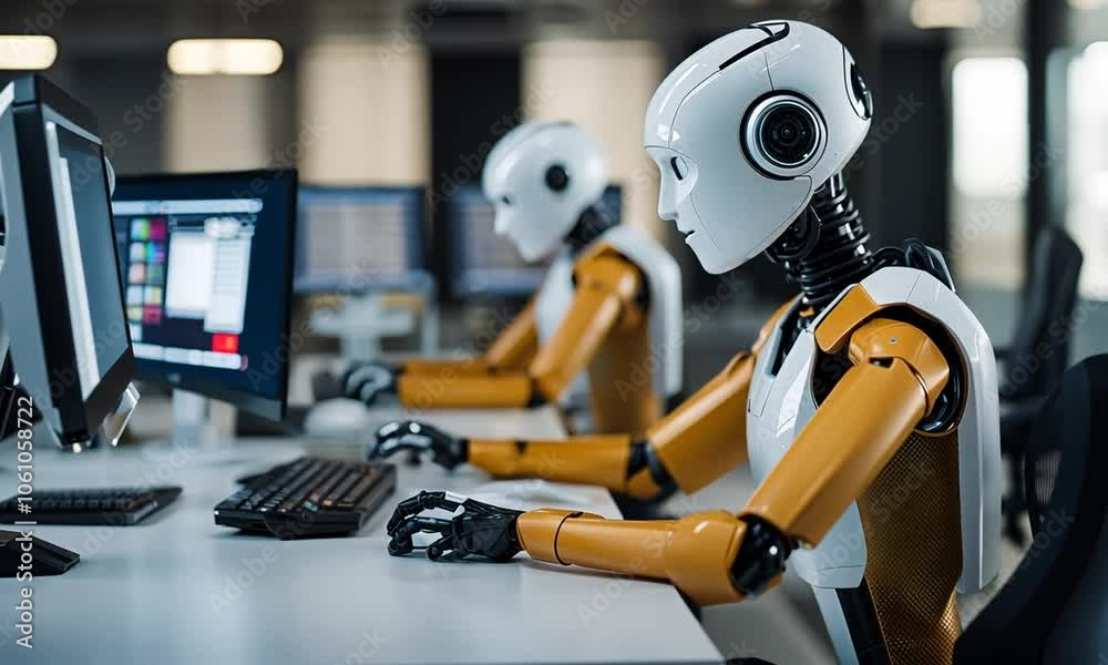Robots working in a call center.