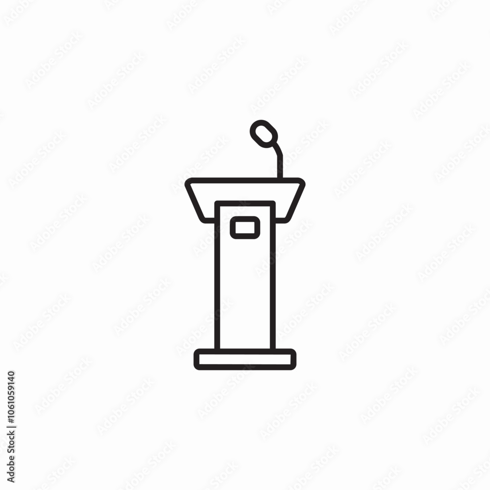 speech podium icon sign vector speech podium icon sign vector