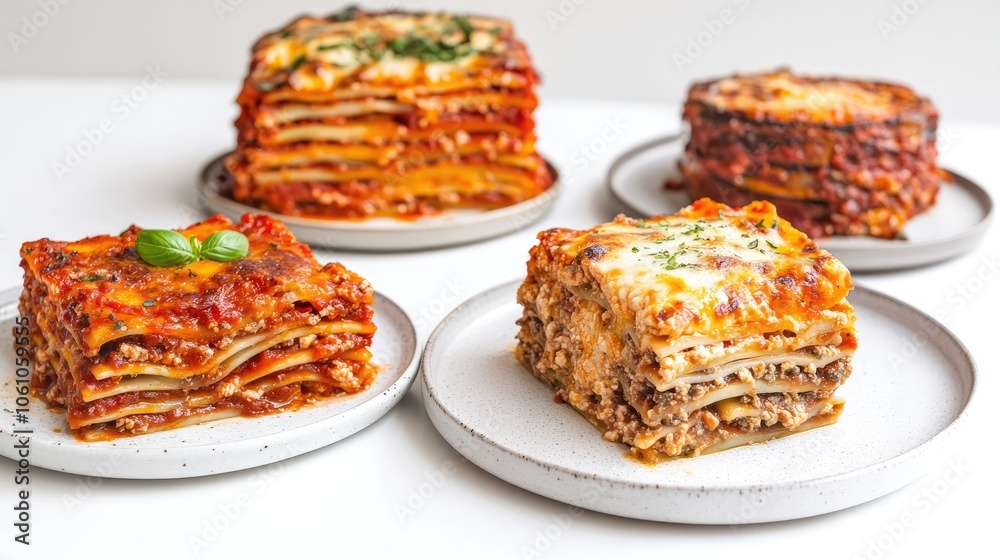 Deliciously Layered Lasagnas Served on Elegant Plates Generative AI Deliciously Layered Lasagnas Served on Elegant Plates Generative AI