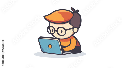child with laptop